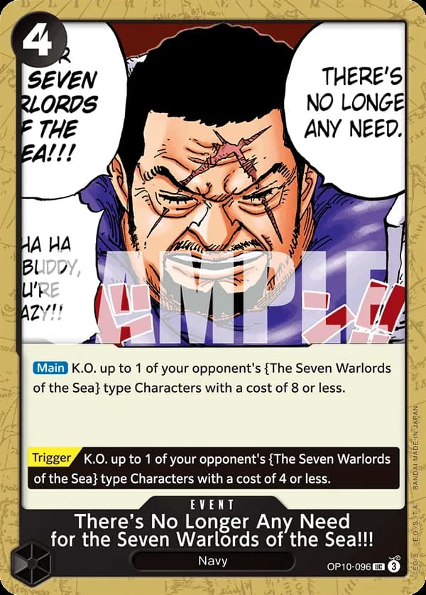 There’s No Longer Any Need for the Seven Warlords of the Sea!!!