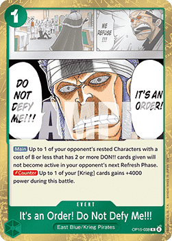 It's an Order! Do Not Defy Me!!!